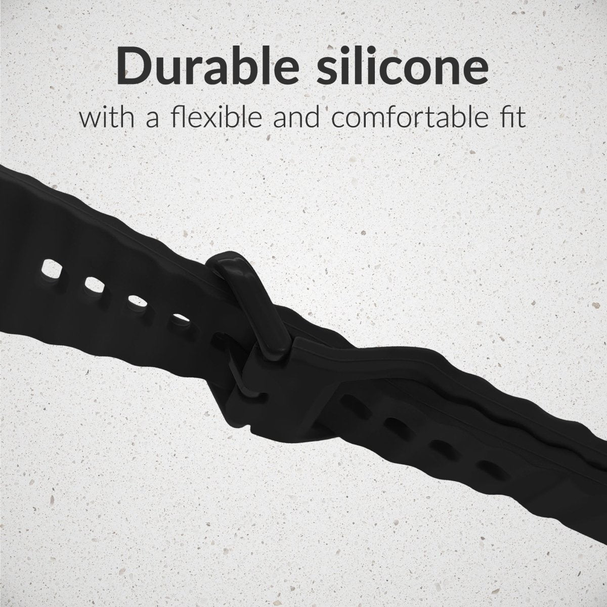 Mobilize Silicon Watch Band - Buckle - For Apple 42/44/45/49Mm - Black - 123TelecomShop
