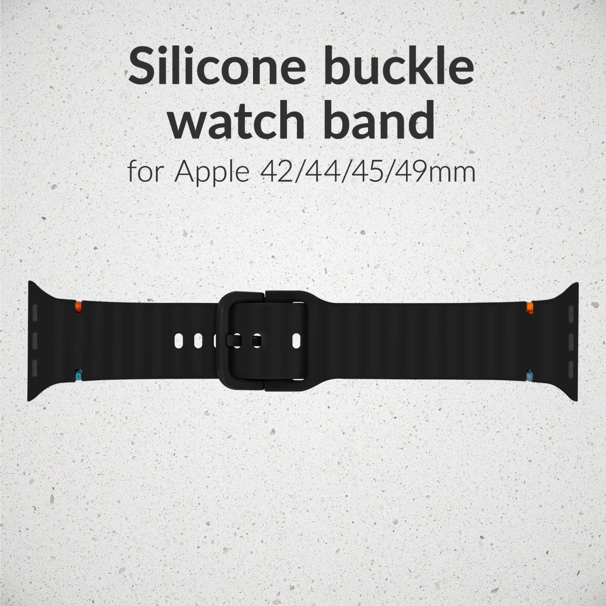 Mobilize Silicon Watch Band - Buckle - For Apple 42/44/45/49Mm - Black - 123TelecomShop