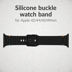 Mobilize Silicon Watch Band - Buckle - For Apple 42/44/45/49Mm - Black - 123TelecomShop