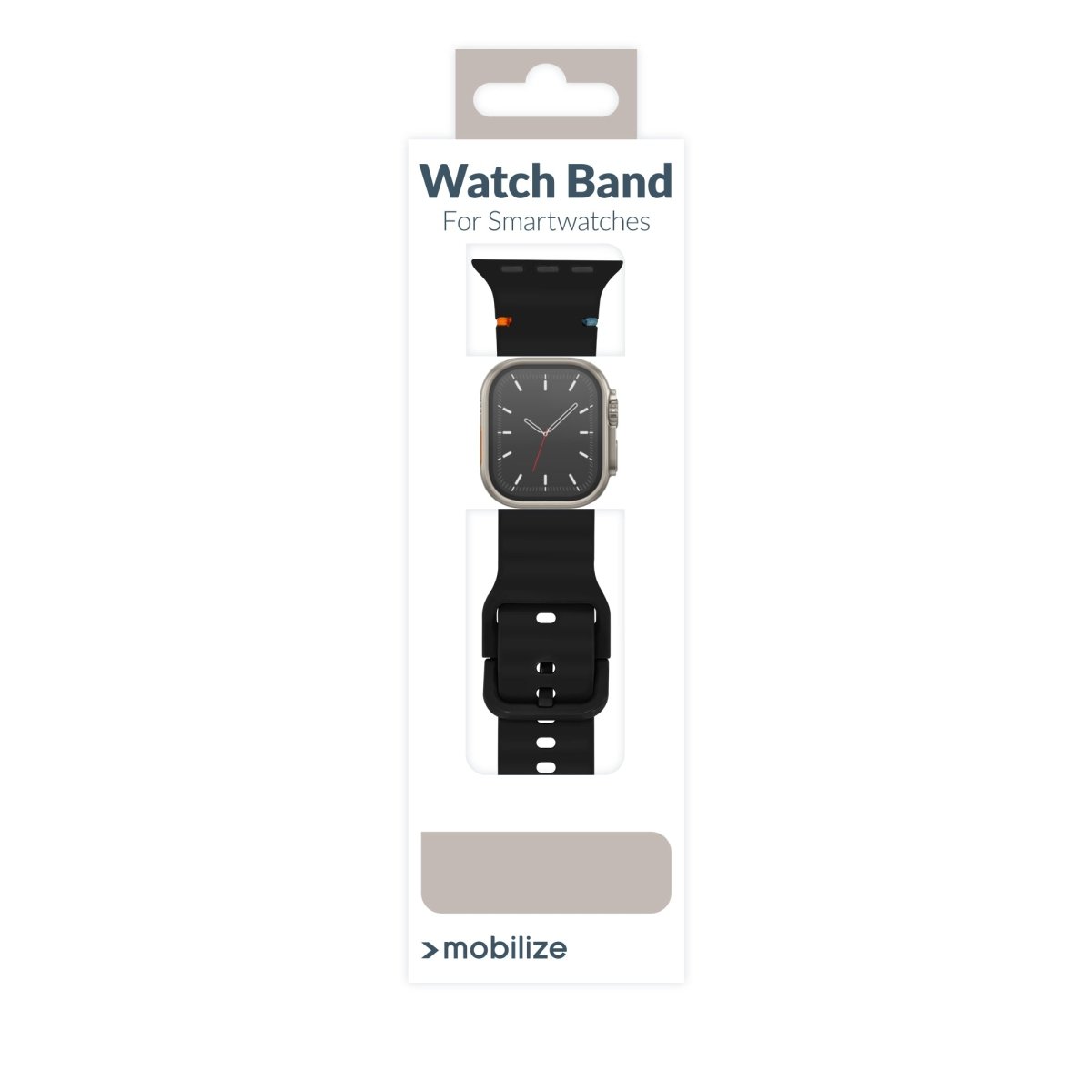 Mobilize Silicon Watch Band - Buckle - For Apple 42/44/45/49Mm - Black - 123TelecomShop