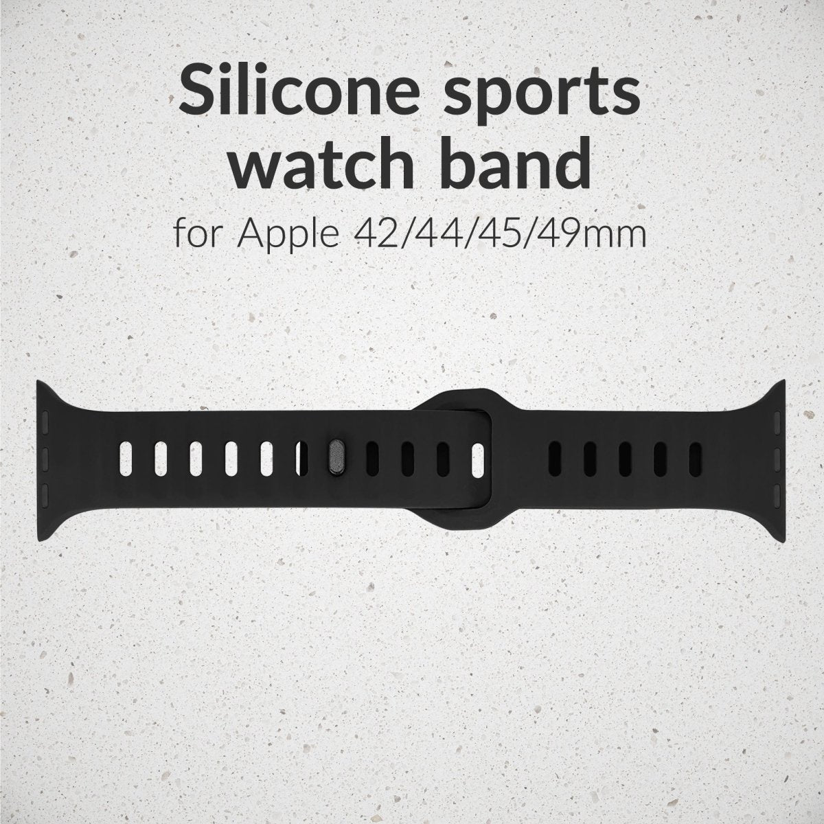 Mobilize Silicon Watch Band - Sports - For Apple 42/44/45/49Mm - Black - 123TelecomShop
