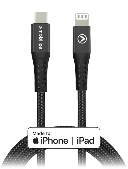 Mobilize Strong Nylon Cable Usb-C To Mfi Lightning 1M. 60W Black - 123TelecomShop