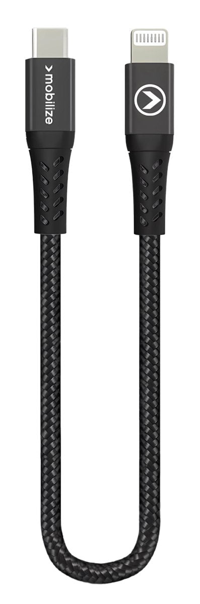 Mobilize Strong Nylon Cable Usb-C To Mfi Lightning 20Cm. 60W Black - 123TelecomShop