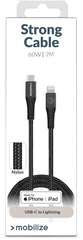 Mobilize Strong Nylon Cable Usb-C To Mfi Lightning 2M. 60W Black - 123TelecomShop