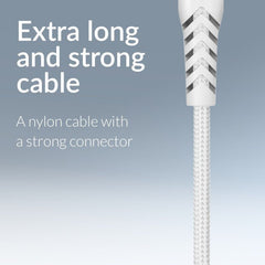 Mobilize Strong Nylon Cable Usb-C To Usb-C 2M. 60W White (Bulk) - 123TelecomShop