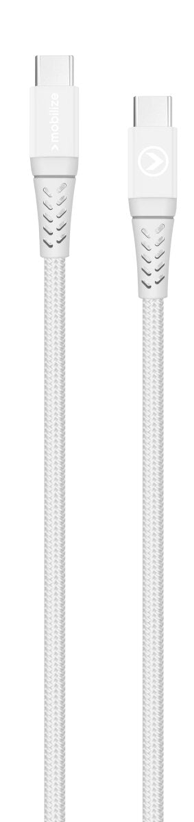 Mobilize Strong Nylon Cable Usb-C To Usb-C 2M. 60W White (Bulk) - 123TelecomShop