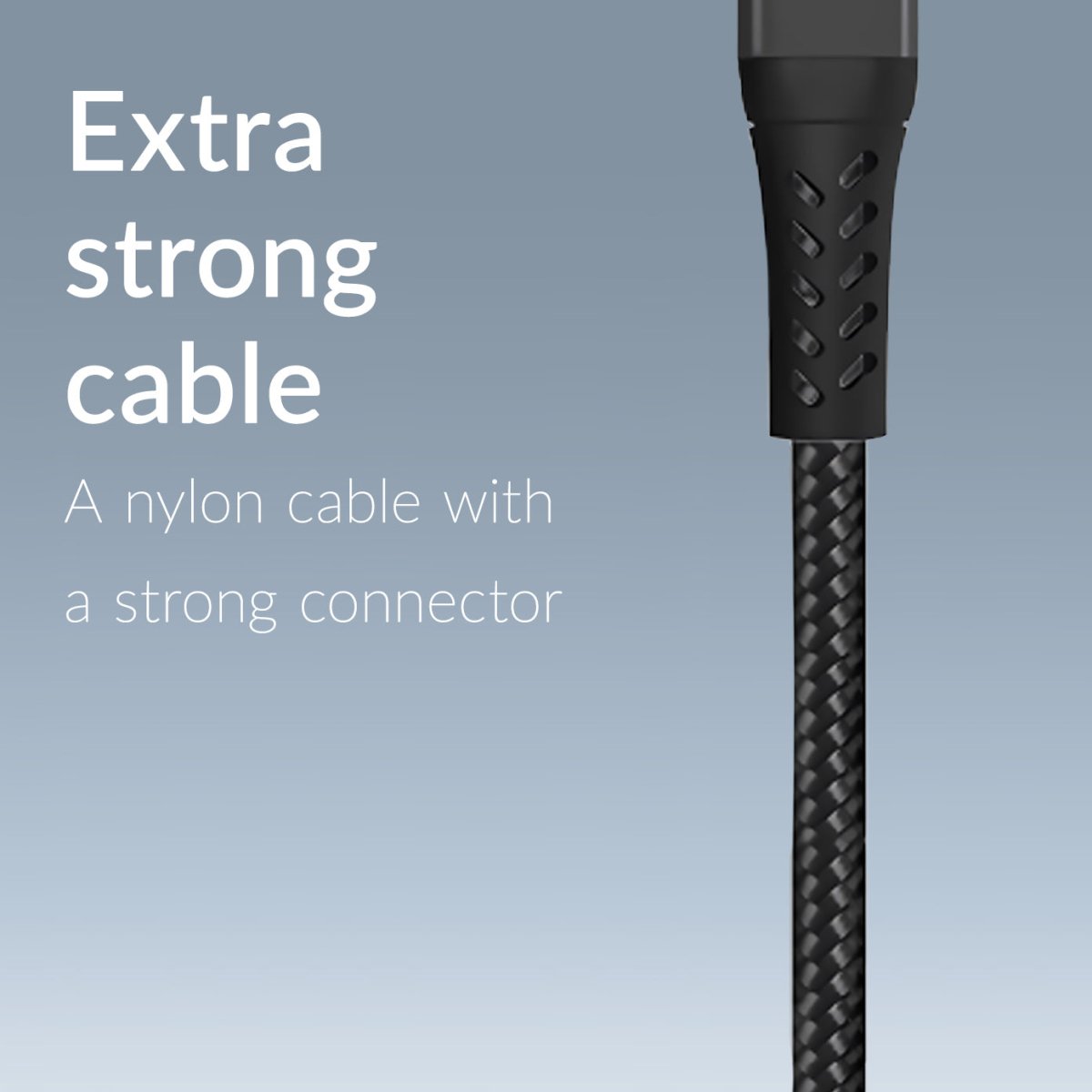 Mobilize Strong Nylon Cable Usb To Usb-C 20Cm. 15W Black - 123TelecomShop
