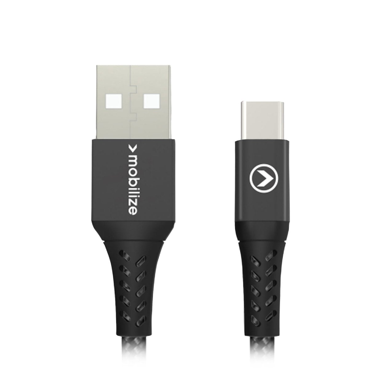 Mobilize Strong Nylon Cable Usb To Usb-C 20Cm. 15W Black - 123TelecomShop
