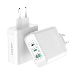 Mobilize Wall Charger 2X Usb-C + 1X Usb Gan 100W With Pd/Pps White - 123TelecomShop