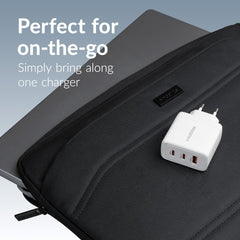 Mobilize Wall Charger 2X Usb-C + 1X Usb Gan 65W With Pd/Pps White - 123TelecomShop