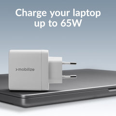 Mobilize Wall Charger 2X Usb-C + 1X Usb Gan 65W With Pd/Pps White - 123TelecomShop