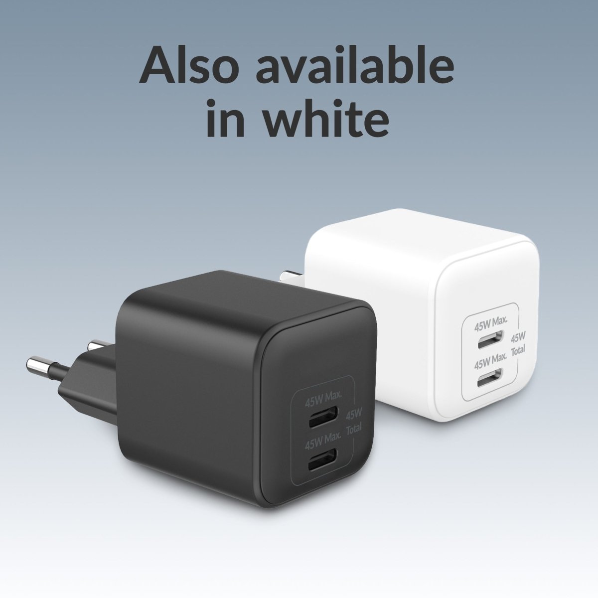 Mobilize Wall Charger 2X Usb-C Gan 45W With Pd/Pps Black - 123TelecomShop