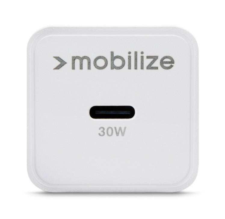 Mobilize Wall Charger Usb-C Gan 30W With Pd/Pps + Usb-C Nylon Cable 1.2M White - 123TelecomShop