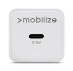 Mobilize Wall Charger Usb-C Gan 30W With Pd/Pps + Usb-C Nylon Cable 1.2M White - 123TelecomShop