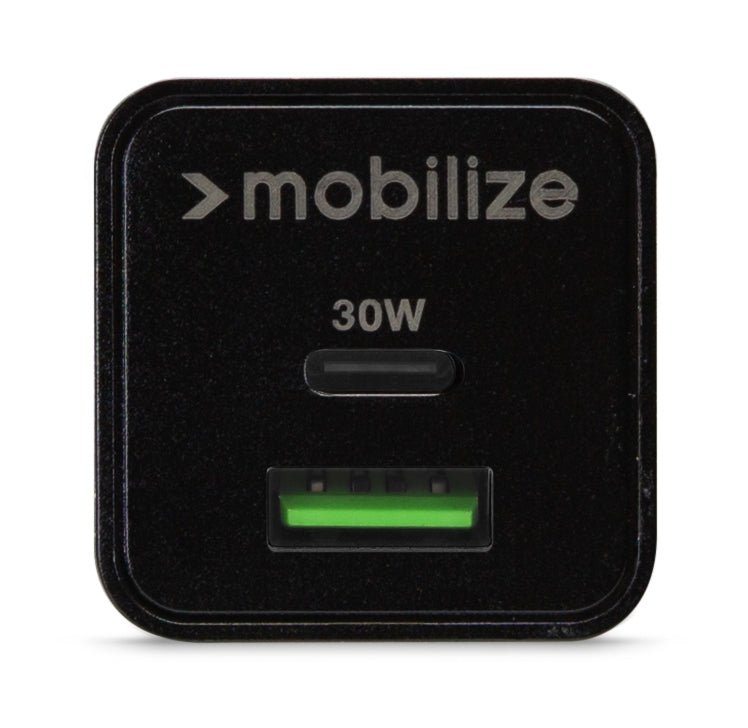 Mobilize Wall Charger Usb-C + Usb Gan 30W With Pd/Pps Black - 123TelecomShop