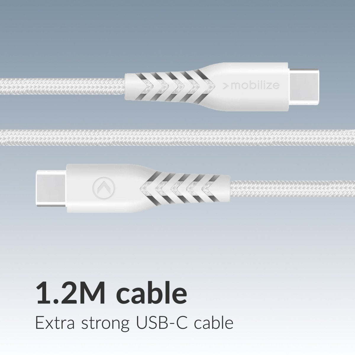 Mobilize Wall Charger Usb-C + Usb Gan 30W With Pd/Pps + Usb-C Nylon Cable 1.2M White - 123TelecomShop
