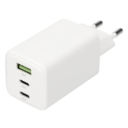 Mobiparts dubbele Thuislader USB-Cx2/USB-A PD 3.0 Voedingsadapter GaN - 65W - Wit