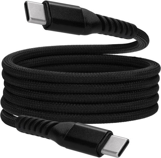 Mobiparts Extra Sterke Nylon Magnetische USB - C Kabel - Zwart - 123TelecomShop