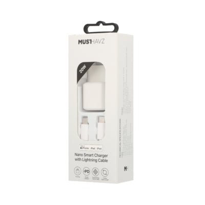 Musthavz Adapter Met Kabel - 20W - USB - C en Apple Lightning - Wit - 123TelecomShop