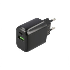 Musthavz dubbele Thuislader Voedingsadapter - 20W - USB - A en USB - C - Zwart - 123TelecomShop