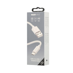 Musthavz USB - A naar USB - C Kabel 1 Meter - Wit - 123TelecomShop