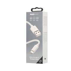 Musthavz USB - A naar USB - C Kabel 2 Meter - Wit - 123TelecomShop