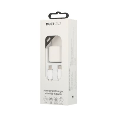 Musthavz Voedingsadapter - 20W - USB - C en USB - C - Wit - 123TelecomShop