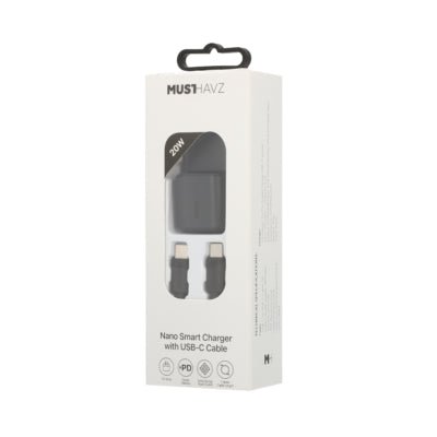 Musthavz Voedingsadapter - 20W - USB - C en USB - C - Zwart - 123TelecomShop