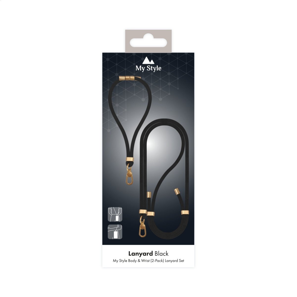 My Style Body & Wrist (2 - Pack) Lanyard Set - Black - 123TelecomShop