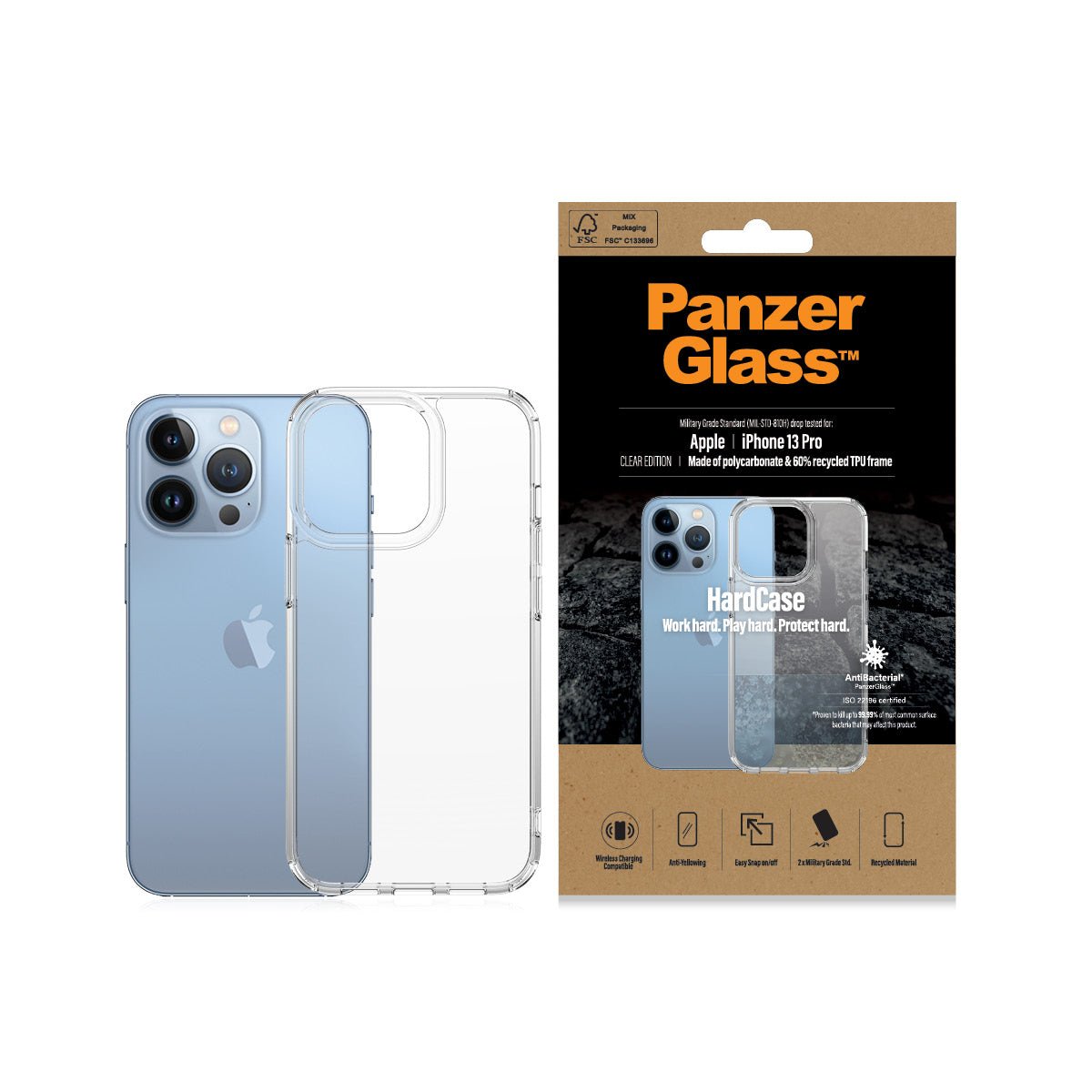 PanzerGlass Apple iPhone 13 Pro HardCase, Transparant - 123TelecomShop