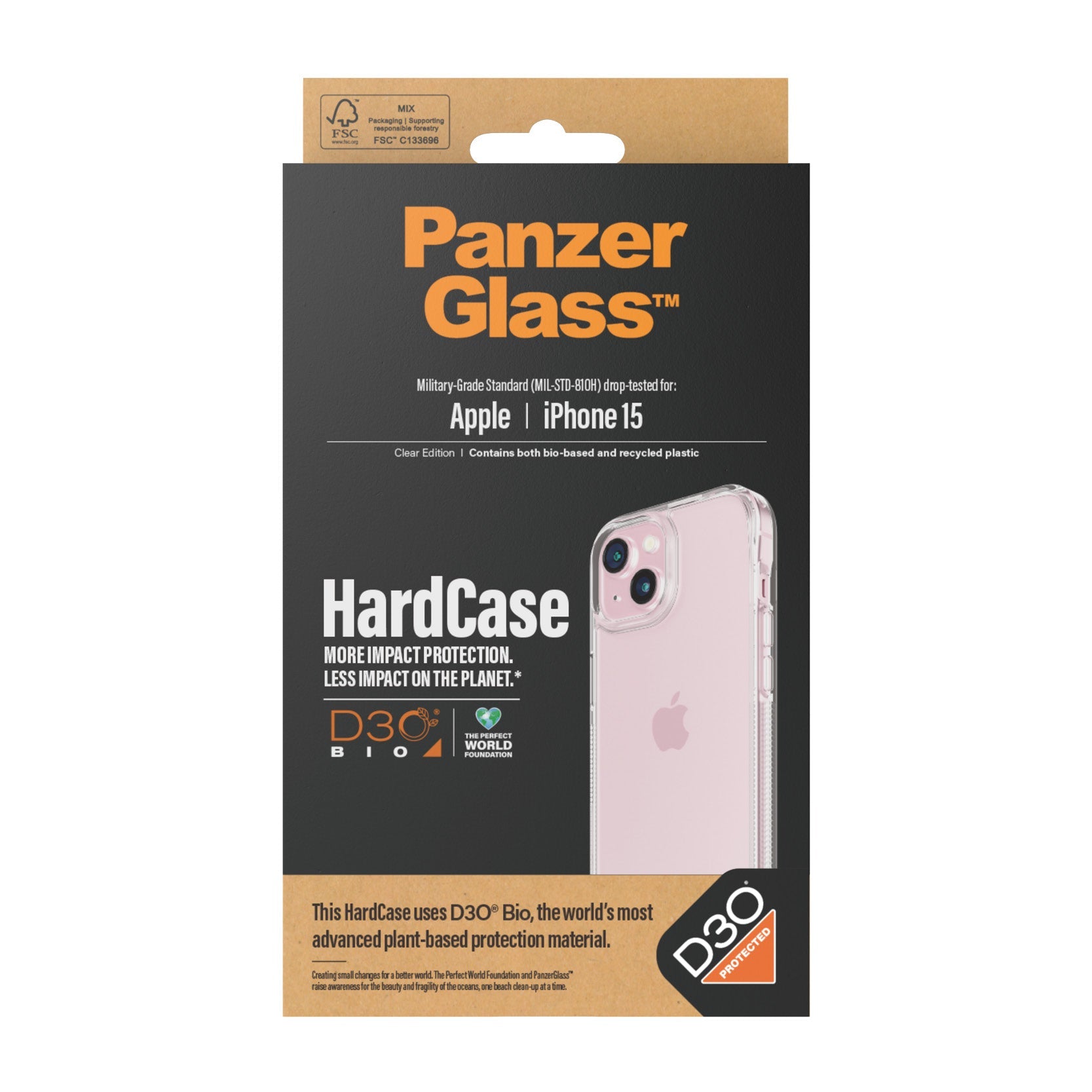 PanzerGlass Apple iPhone 15 HardCase D30, Transparant - 123TelecomShop