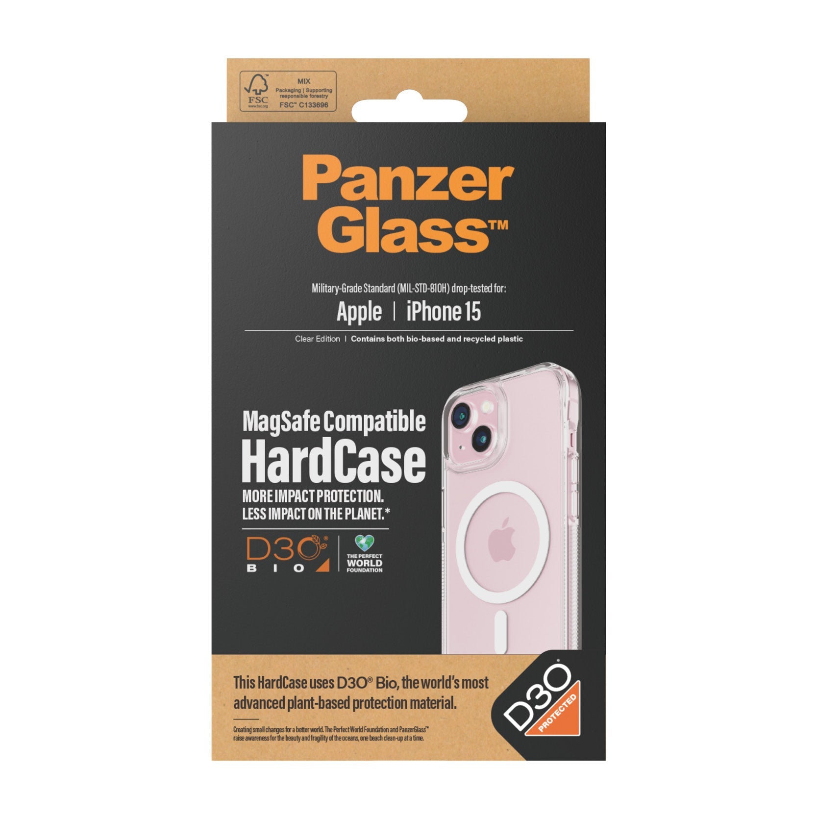 PanzerGlass Apple iPhone 15 MagSafe HardCase D30, Transparant - 123TelecomShop