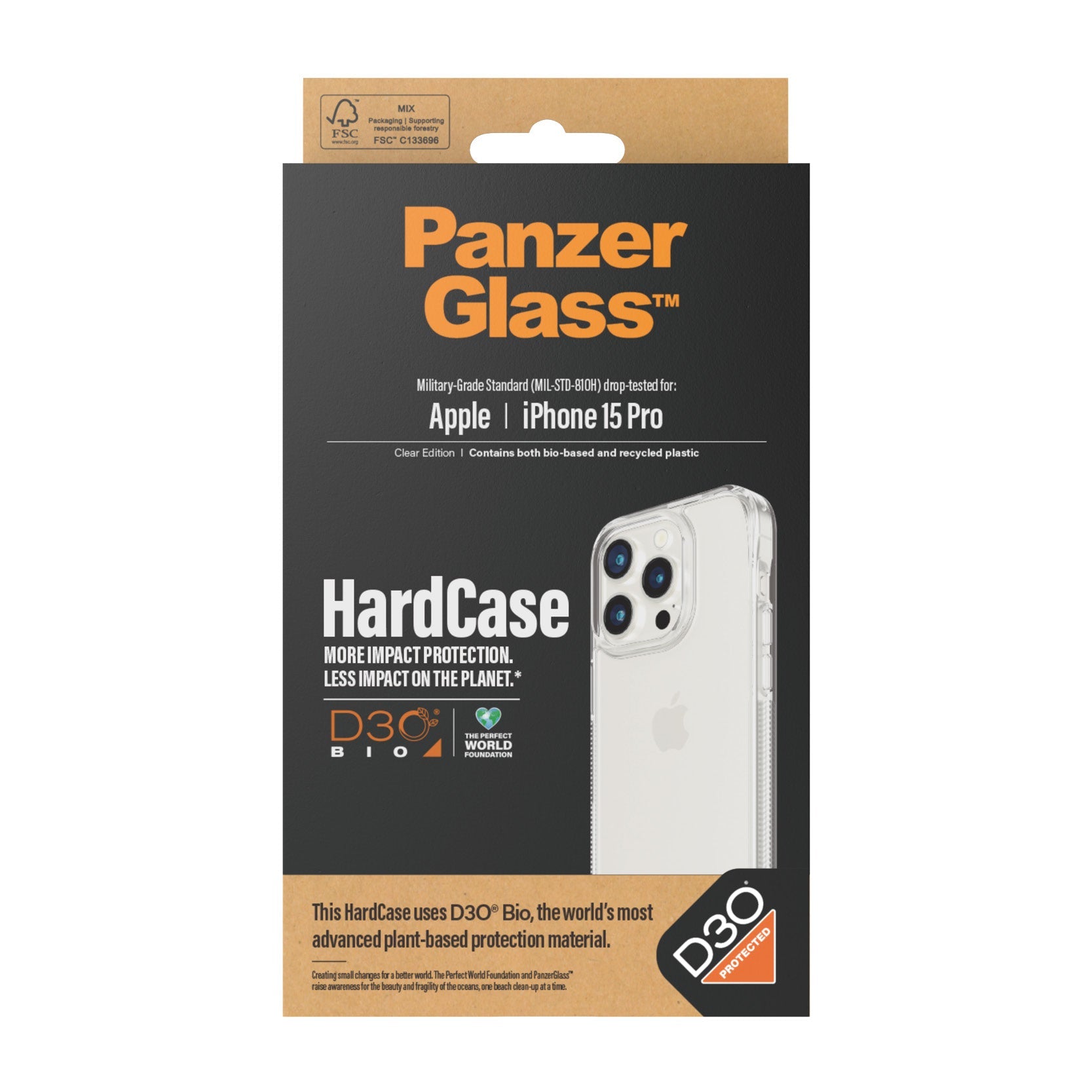 PanzerGlass Apple iPhone 15 Pro HardCase D30, Transparant - 123TelecomShop