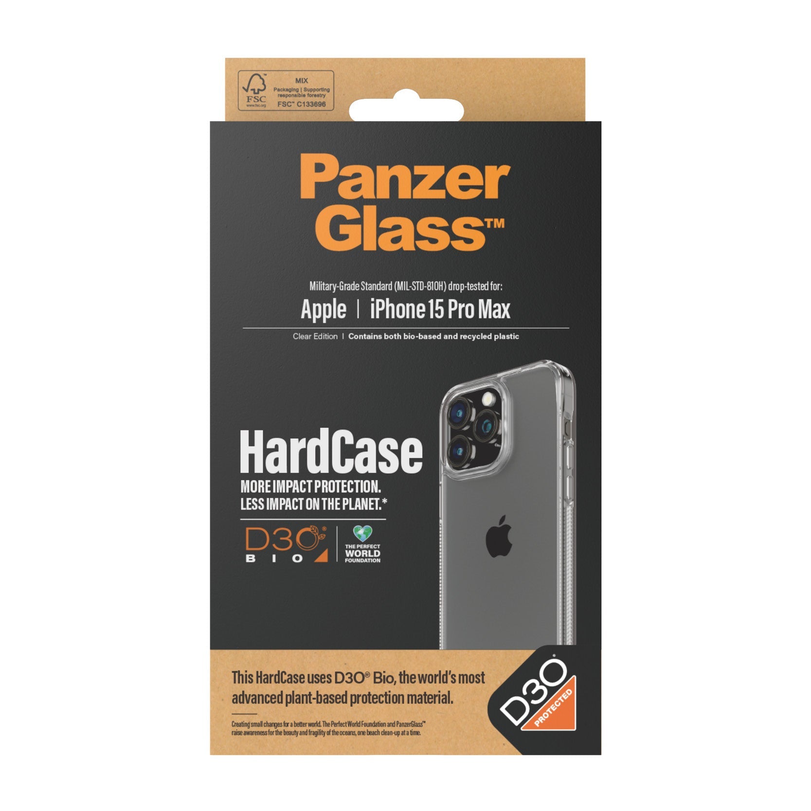 PanzerGlass Apple iPhone 15 Pro Max HardCase D30, Transparant - 123TelecomShop