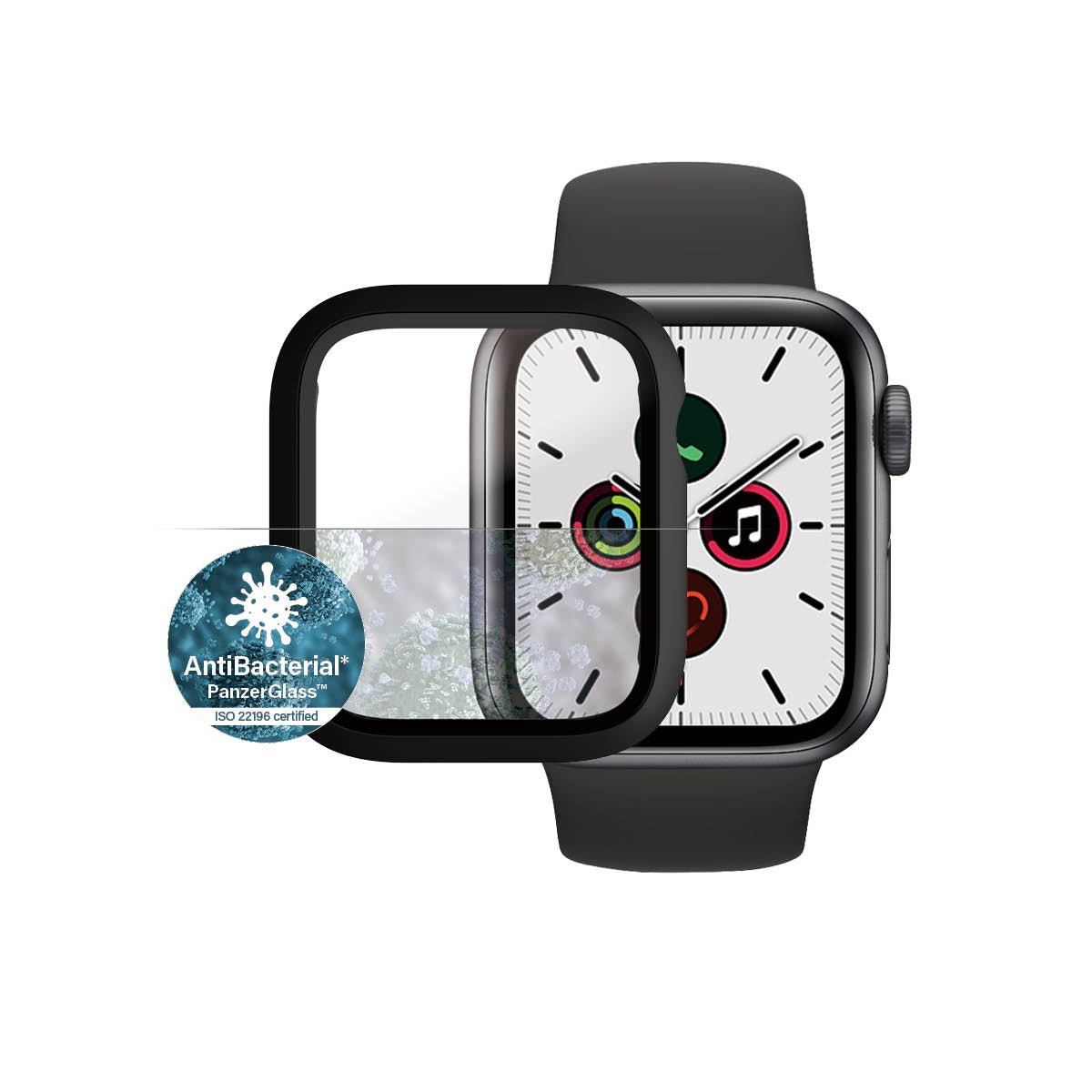 PanzerGlass Apple Watch Screenprotector 4/5/6/SE 40MM, Zwart - 123TelecomShop