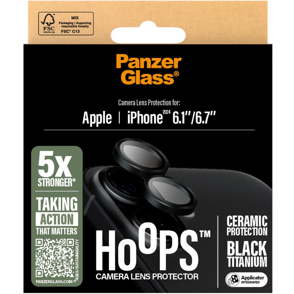 PanzerGlass Hoops Ceramic iPhone 16 / 16 Plus Camera Lens Protector Glas - 123TelecomShop