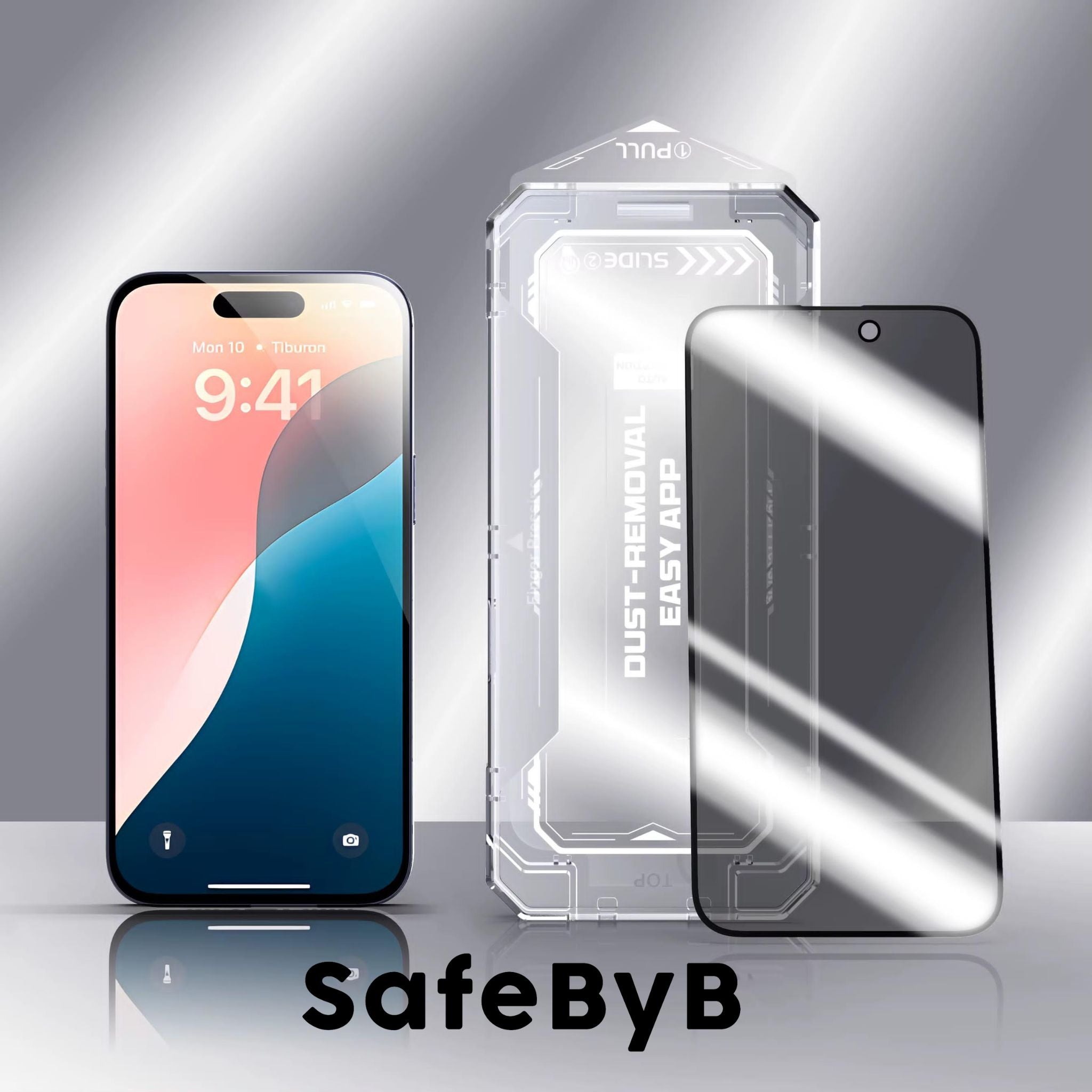 SafeByB Clear Tempered Glass iPhone 12/12 Pro met Installatietray Dust Removal - 123TelecomShop