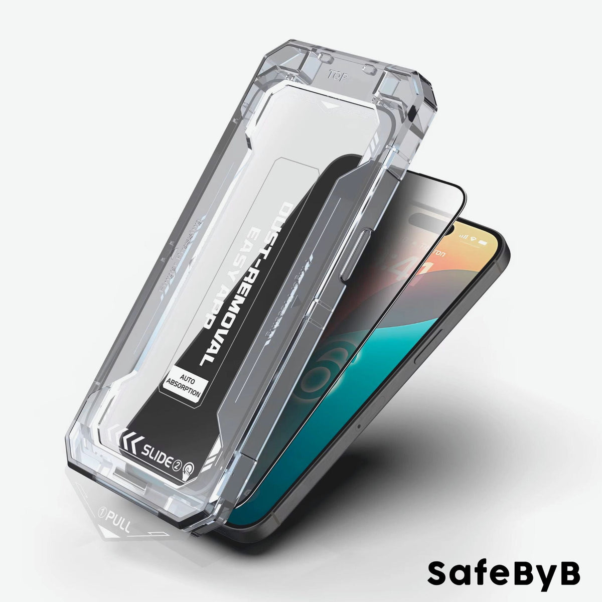 SafeByB Privacy Tempered Glass iPhone 12/12 Pro met Installatietray Dust Removal - 123TelecomShop