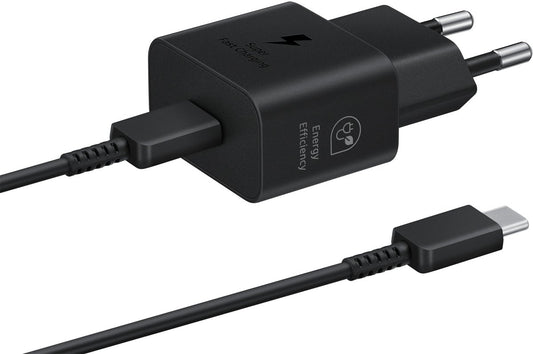 Samsung Ep-T2510Xbegeu Samsung Usb-C Pd Wall Charger 25W + Usb-C Cable Black Bulk - 123TelecomShop