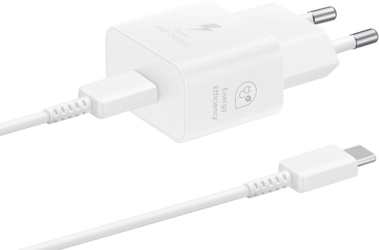 Samsung Ep-T2510Xwegeu Samsung Usb-C Pd Wall Charger 25W + Usb-C Cable White - 123TelecomShop