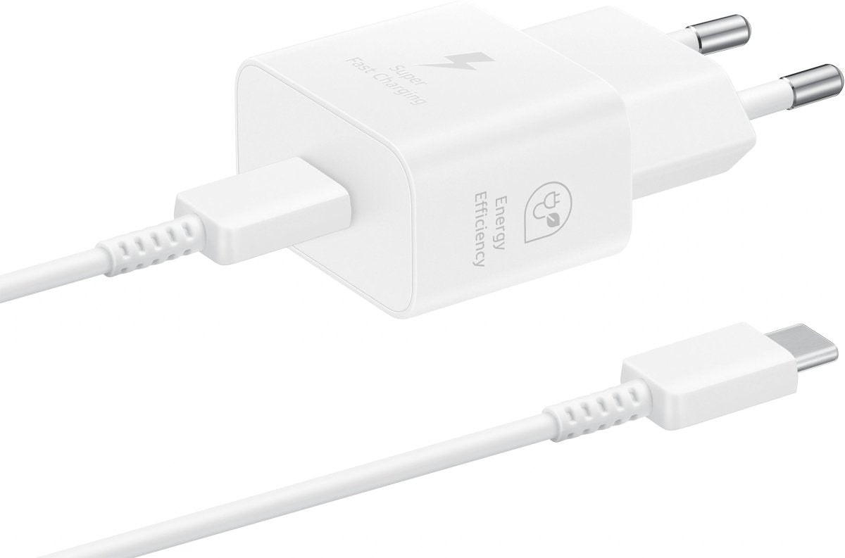 Samsung Ep-T2510Xwegeu Samsung Usb-C Pd Wall Charger 25W + Usb-C Cable White Bulk - 123TelecomShop