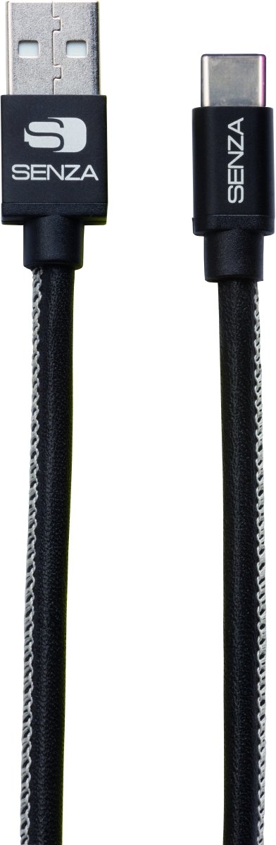 Senza Premium Leather Charge/Sync Cable Usb-C 1.5M. 15W Black - 123TelecomShop