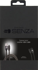Senza Premium Leather Charge/Sync Cable Usb-C 1.5M. 15W Black - 123TelecomShop