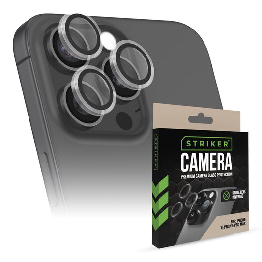 Striker Single Lens Glass Camera Protector - Transparent - Apple Iphone 15 Pro/15 Pro Max - 123TelecomShop