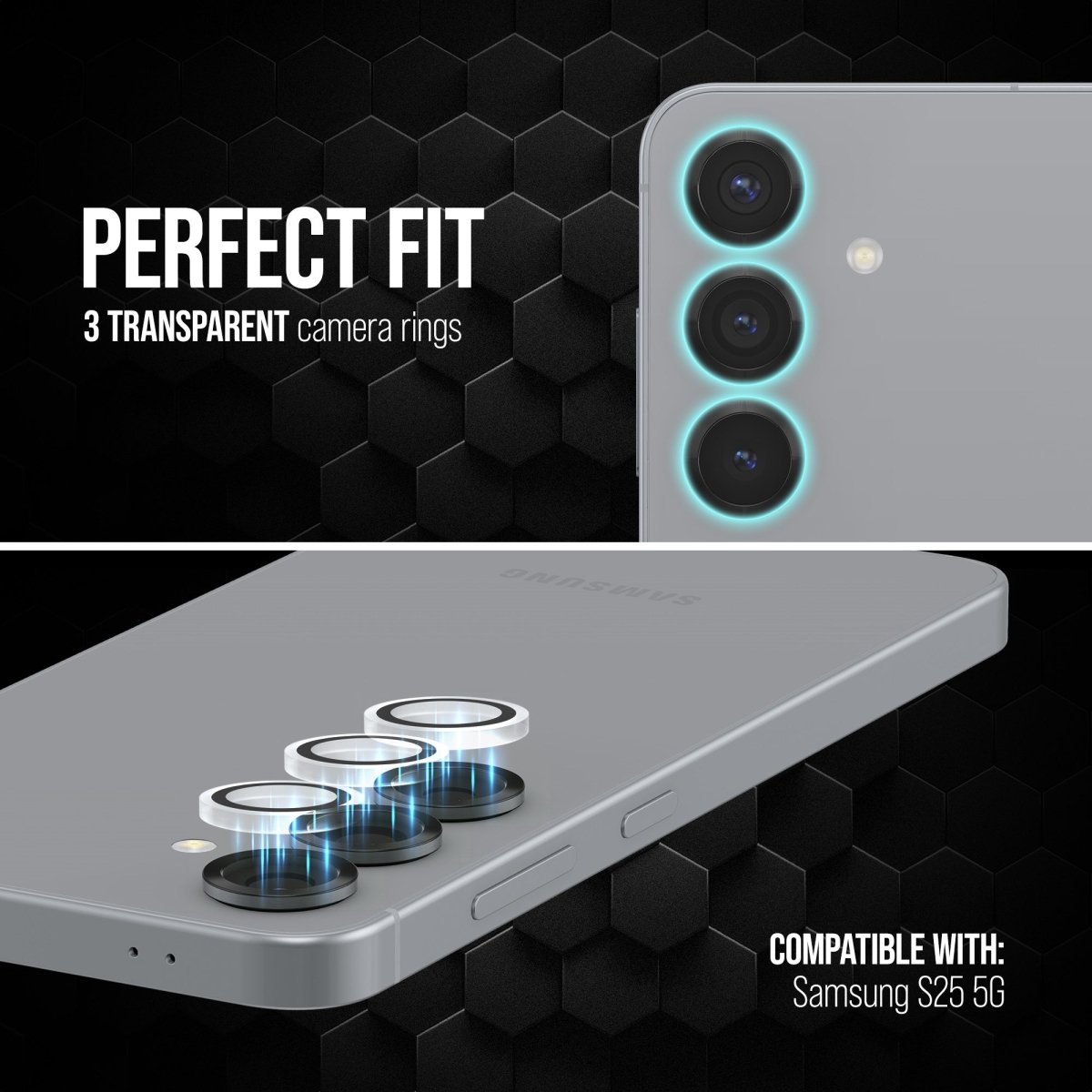 Striker Single Lens Glass Camera Protector - Transparent - Samsung Galaxy S25 5G - 123TelecomShop