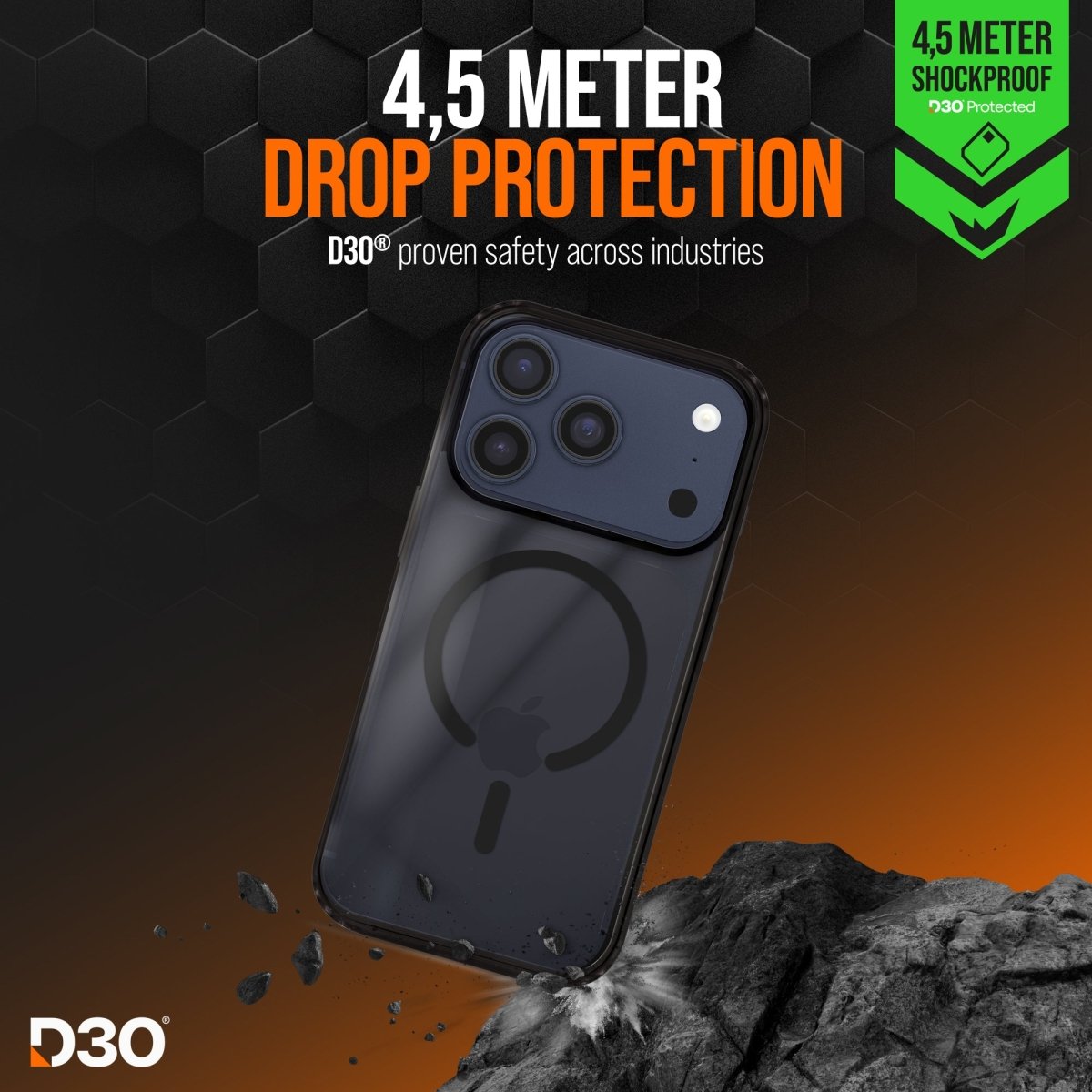 Striker X - Core - D3O Xtreme Impact Mag Case Pro - Black - Apple Iphone 17 Pro - 123TelecomShop