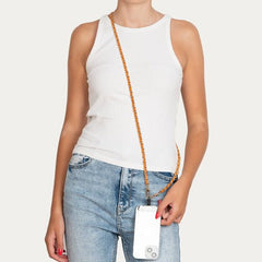 Zanaé Mate Telefoon Draagkoord Ketting - PU Leder Bruin - 123TelecomShop