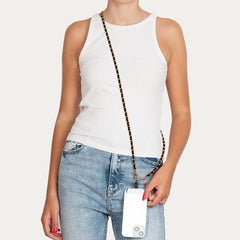 Zanaé Mate Telefoon Draagkoord Ketting - PU Leder Zwart - 123TelecomShop